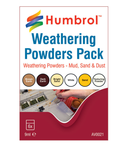 Humbrol Weathering Powders Set 6 x 9ml - AXV0021
