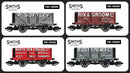Smiths TT:120 4 x 7 Plank Open Wagon Bundle (P. Softley, Rix & Groom, North Sea & Bessey & Palmer) - TTC049-52B
