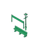 Peco TT:120 LK12116 Platform Accessories, Lamps, Nameboards, Benches