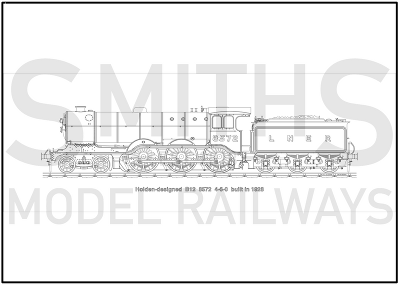 Lined Drawing (7A) B12 8572 LNER 594 x 209mm