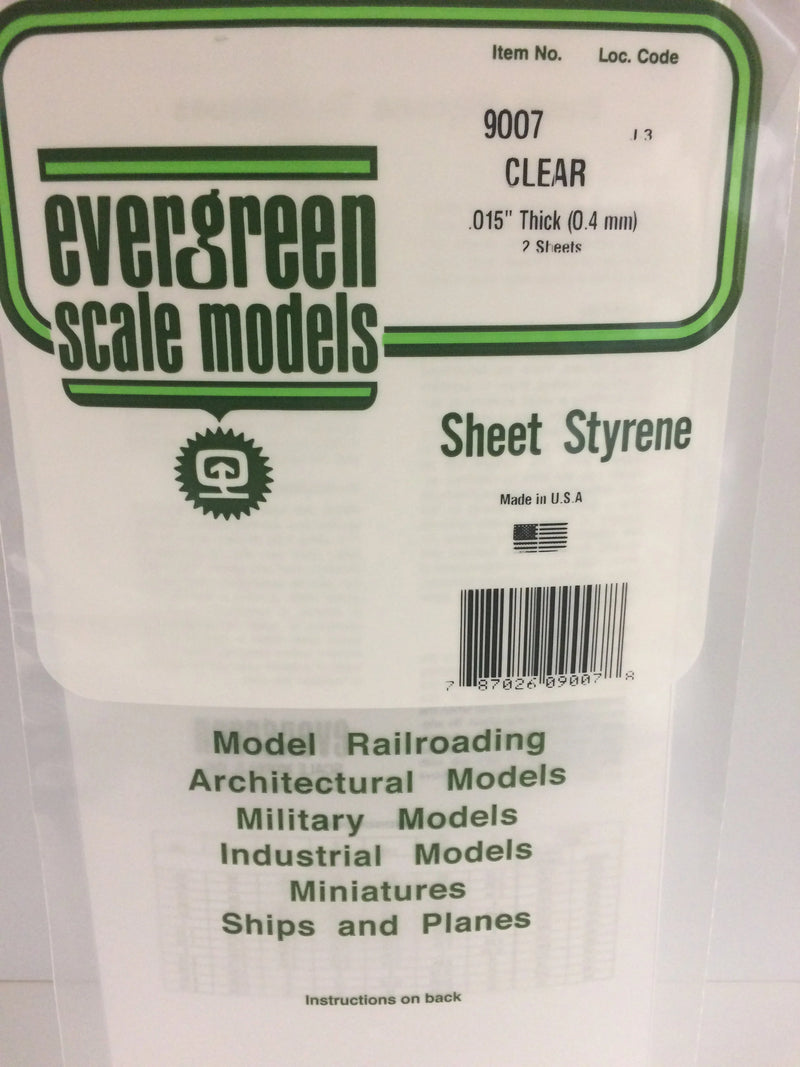 Evergreen 9007 0.15 Thick Clear Sheets