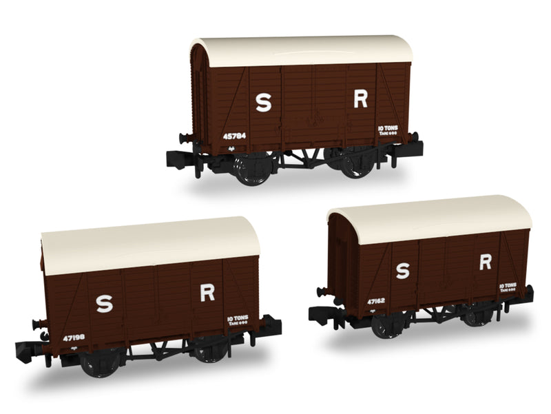 Rapido NSECR Wagons Pack 4 SR pre-36 Livery 10t Covered Vans Dia.1426 - 942008