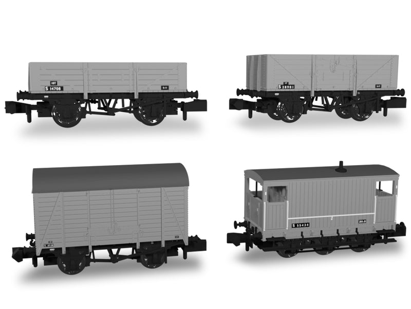 Rapido N SECR Wagons Pack 1 BR Livery Freight Train - 942013