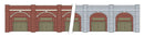 Peco TT:120 LK12170 Brick or Stone Retaining Wall With Lockup Businesses Below