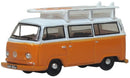 Oxford Diecast N VW T2 Bay Window Bus Surfboards Orange & White - NVW022