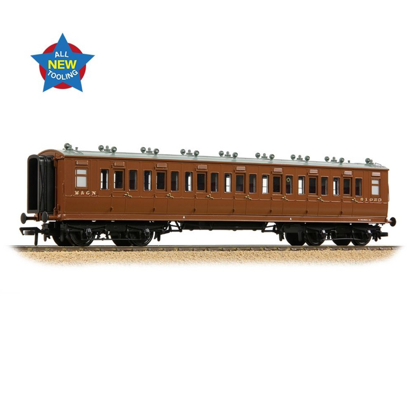 Bachmann OO LNWR 50ft Arc Roof Composite Corridor M&GN Brown - 39-861