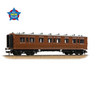 Bachmann OO LNWR 50ft Arc Roof Third Corridor M&GN Brown - 39-871A