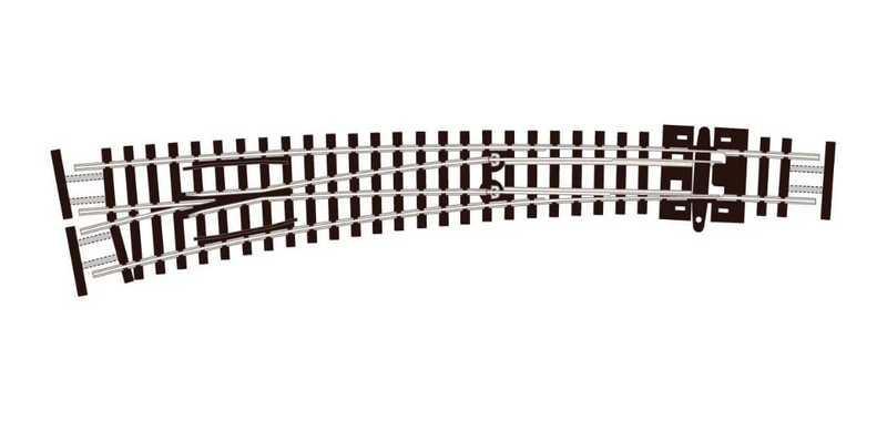 Peco N SL-E387F Code 55 Electrofrog Curved Left Hand Point