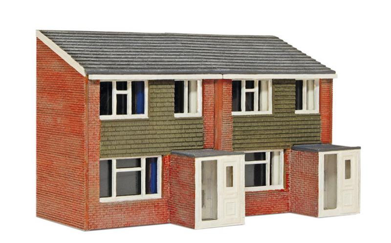 Peco N NB312 1960s House Semi-Detatched House Front Low Relief