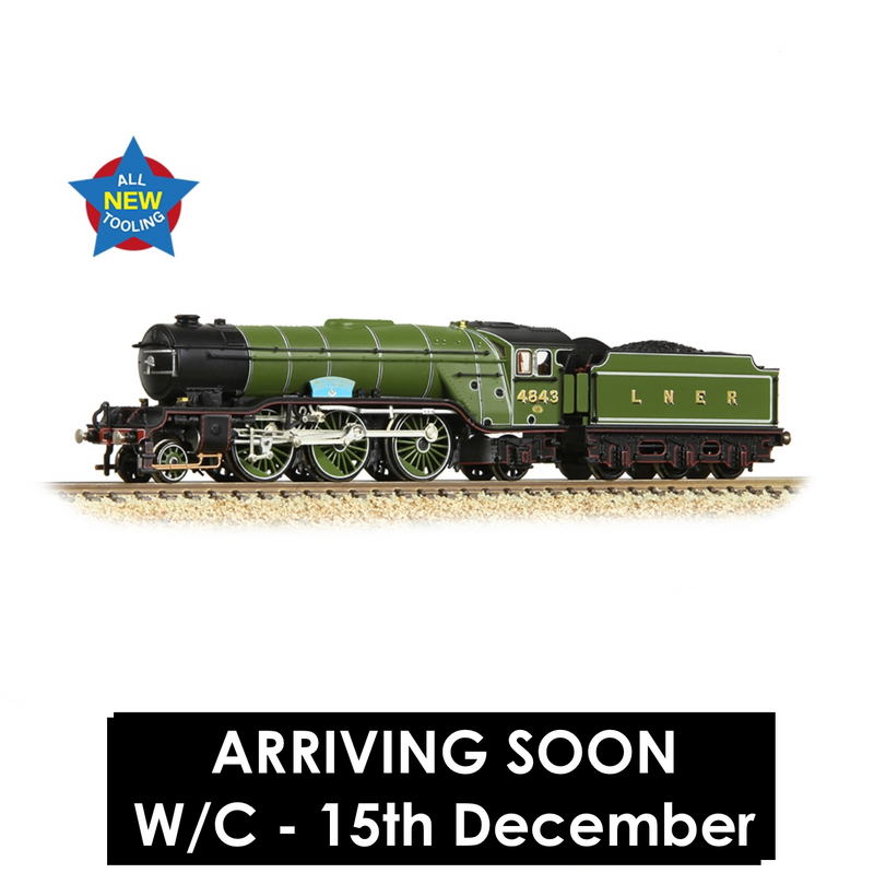 Graham Farish N LNER V2 4843 Kings Own Yorkshire Light Infantry LNER Lined Green - 372-611