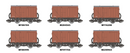 Peco TT:120 TTR61303 LMS/BR 9ft WB Van BR Fitted Brown Set of 6