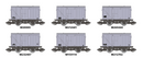 Peco TT:120 TTR61302 LMS/BR 9ft WB Van BR Unfitted Grey Set of 6