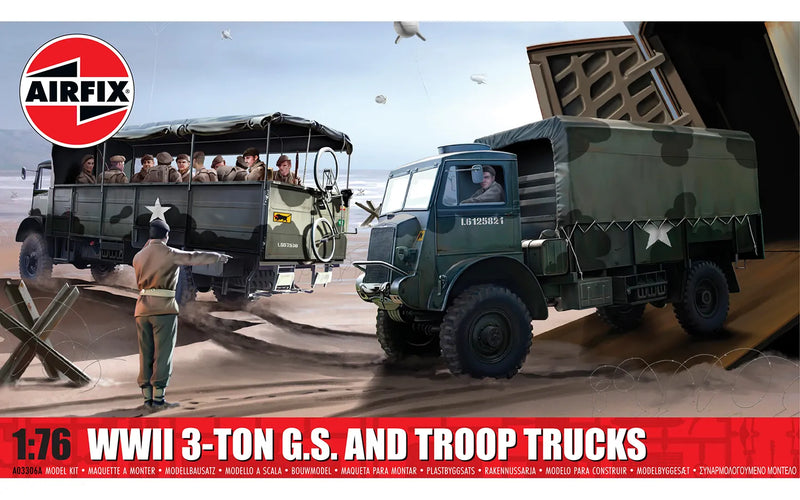 Airfix British WWII 3T 4x4 General Service & Troop Trucks - A03306A