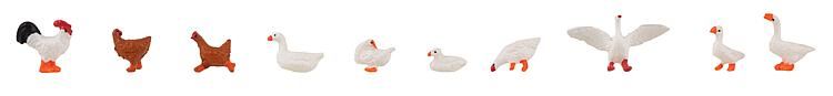 Faller Chickens, Ducks & Geese x 10 Figure Set - FA151909