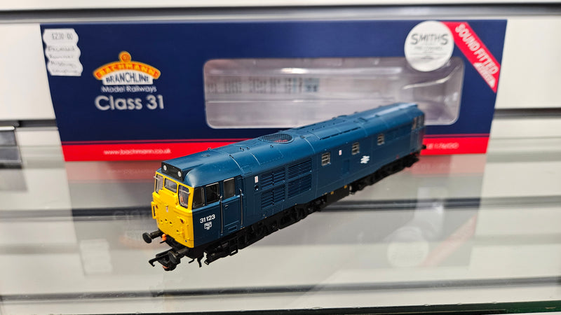 Bachmann 35-805SFX Class 31 123 BR Blue Deluxe DCC Sound, Boxed, Excellent Runner, Missing Auto Uncoupler