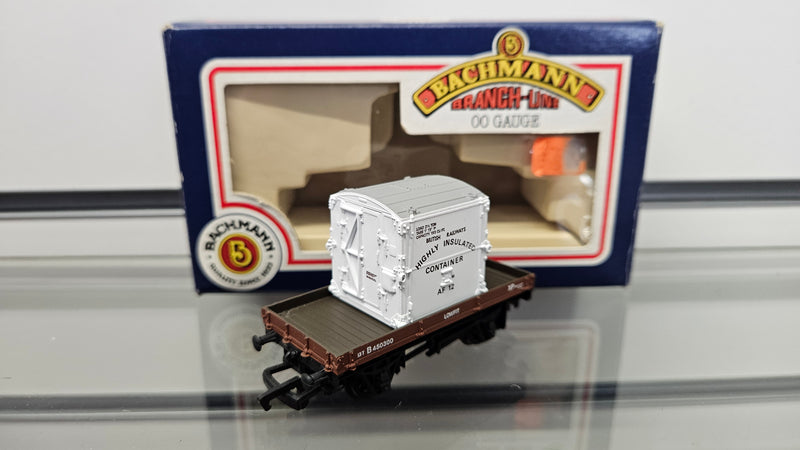 Bachmann 33-952 1 Plank Wagon With Small Container BR Midland, Boxed