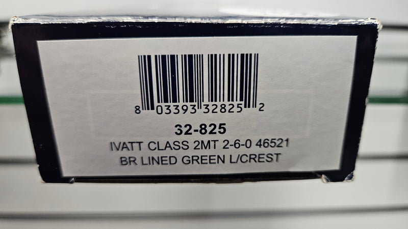 Bachmann 32-825 Ivatt Class 2MT 46521 BR Lined Green, Boxed, Good Runner