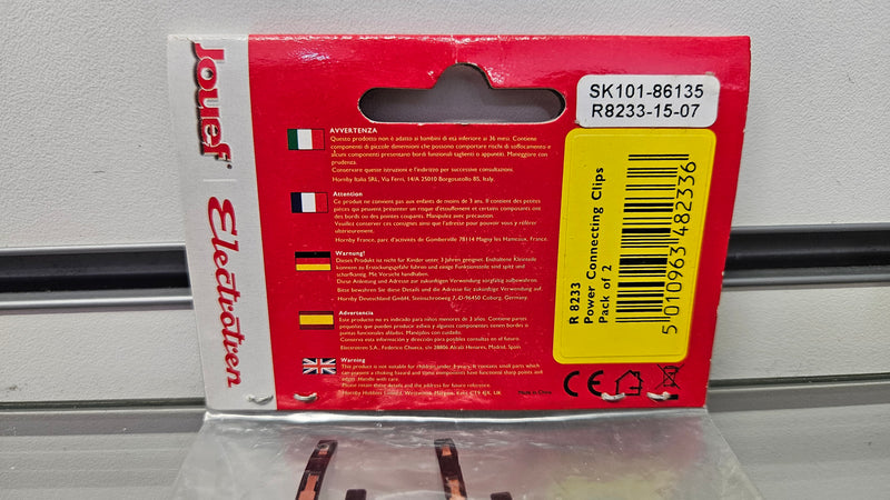 Hornby R8233 2 x Power Connecting Clips, Boxed