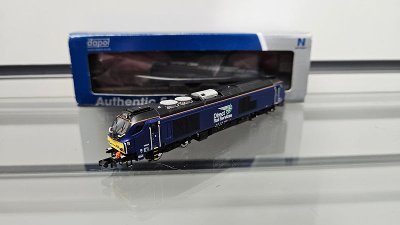 Dapol N 2D-022-010 Class 68 026 DRS Plain Blue, Boxed, Good Runner, Missing Buffers