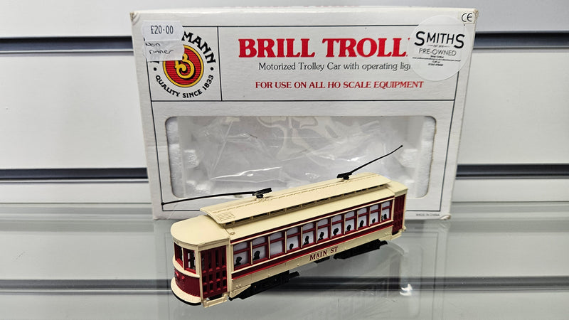 Bachmann 61047 HO Mainstreet Brill Trolley, Boxed, Non Runner, Lights Work