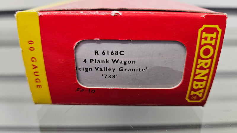 Hornby R6168C 4 Plank Wagon Teign Valley Granite No.738, Boxed