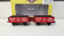 Oxford Rail OO 2 x OR76MW4002 R Taylor & Sons 4 Plank Wagon, Boxed, Missing Couplings