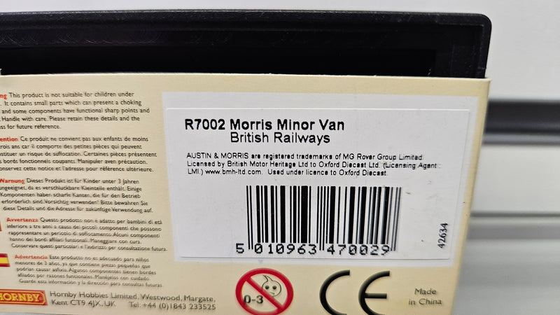 Hornby R7002 Morris Minor Van BR, Boxed, Slightly Faded One Side
