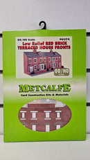 Metcalfe OO PO274 Low Relief Red Brick Terraced House Fronts, Boxed