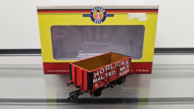 Oxford Rail OR76MW7032 7 Plank Mineral Wagon Horlicks Malted Milk Slough No.8, Boxed