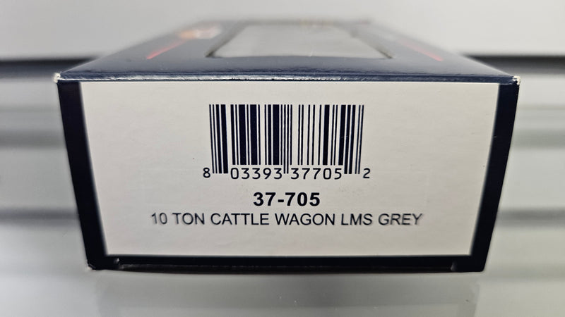 Bachmann 37-705 10 Ton Cattle Wagon LMS Grey, Boxed