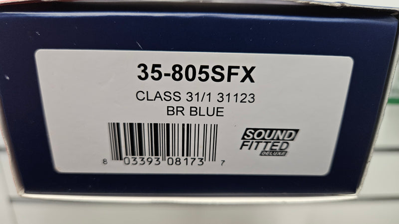 Bachmann 35-805SFX Class 31 123 BR Blue Deluxe DCC Sound, Boxed, Excellent Runner, Missing Auto Uncoupler