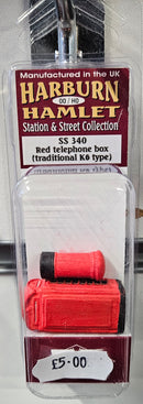 Harburn Hamlet OO SS340 Red Telephone Box Set, Boxed