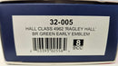 Bachmann 32-005 Hall Class 4962 Ragley Hall BR Green Early Emblem, Boxed, Good Runner