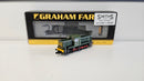 Graham Farish N 372-950 Class 14 Diesel D9555 BR Green With Wasp Stripes, Boxed, Poor/Hesitate Runner