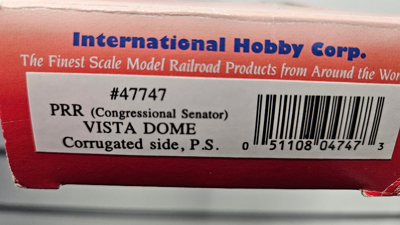 IHC 47747 PRR Vista Dome Corrugated Side PS Pennsylvania, Boxed, Damaged Coupling