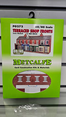 Metcalfe OO PO272 Low Relief Red Brick Terraced Shop Fronts, Boxed, Complete