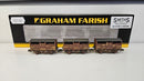 Graham Farish N 373-270 Set of 8T Cattle Wagons BR Bauxite Early Weathered, Boxed
