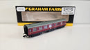 Graham Farish N 374-825A Stanier Brake Third Coach LMS Crimson, Boxed