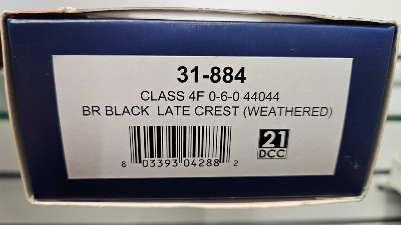 Bachmann 31-884 Class 4F 44044 BR Black Late Crest Weathered, Boxed, Excellent Runner