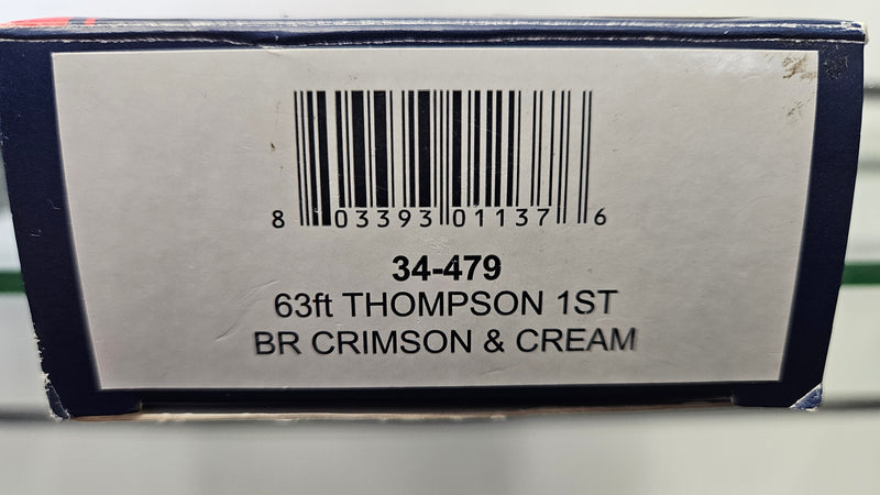 Bachmann 34-479 63ft Thompson 1st BR Crimson & Cream Coach, Boxed