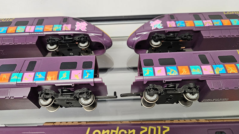 Hornby (B) Class 395 001 London 2012 PARTS, 2 x Coaches, 2 x Dummy Cars & 1 x Power Car, Motor Works Shorts Missing Ends & Wheels, PARTS ONLY, Unboxed