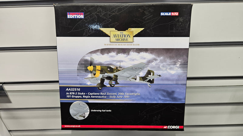 Corgi 1:72 AA32516 Ju 87R-2 Stuka, Boxed, No Stand