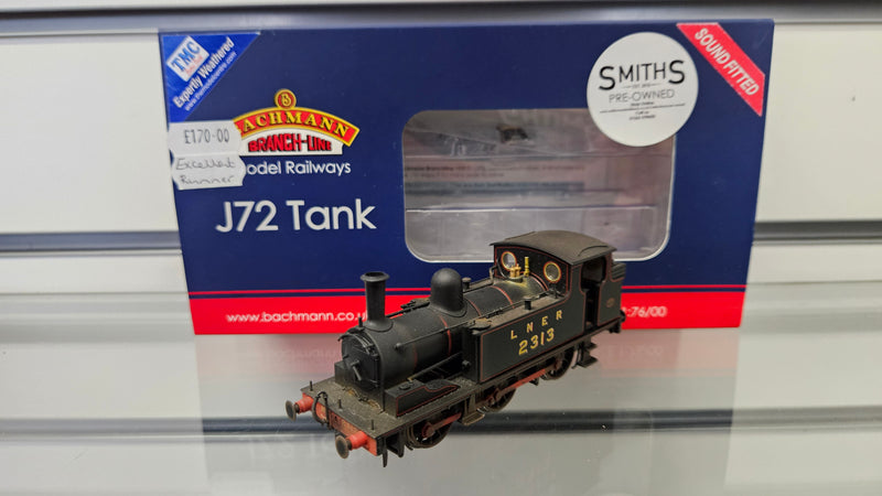 Bachmann 31-060SF LNER J72 2313 Lined Black Sound Fitted, TMC Weathered, Excellent Runner