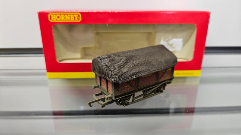 Hornby R6211A 7 Plank Wagon With Sheet Rail & Cover Chance & Hunt No.161, Boxed