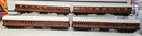 4 x O Gauge Kit Built GCR 60ft Teak Coaches, Unboxed