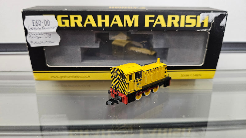 Graham Farish 371-054 Class 04 Diesel Shunter D2332 Lloyd NCB Yellow, Boxed, Good Runner Clicking Noise In Reverse
