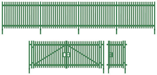Peco OO SSM316 Modern Palisade Fencing with Gates