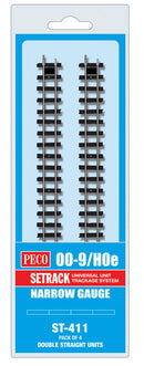 Peco 009 ST-411 Double Straight Track x 4
