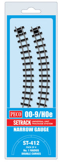Peco 009 ST-412 No.1 Radius Double Curve x 4