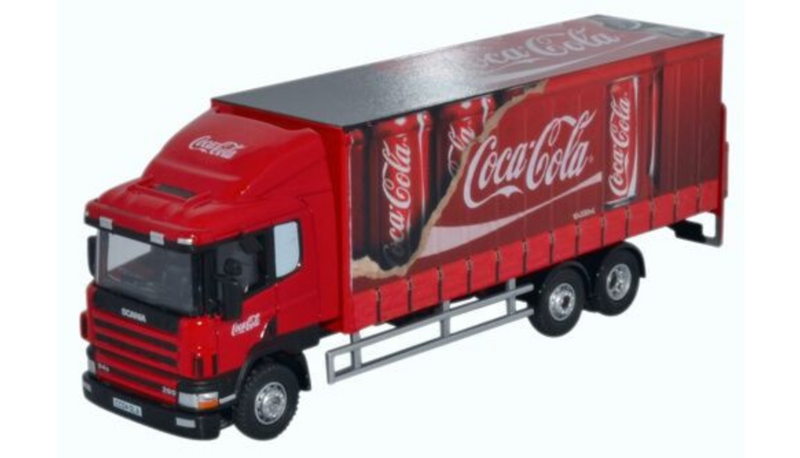Oxford Diecast OO Scania 94D 6 Wheel Curtainside Coca Cola